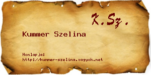 Kummer Szelina névjegykártya